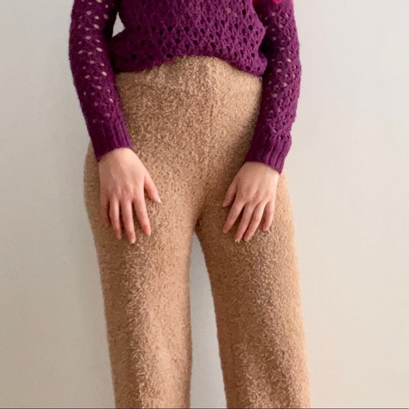 NWT YOUNG FABULOUS & BROKE FUZZY TEDDY TAN PANTS - S - Picture 3 of 7